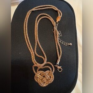 Gold-Tone Braided Knot Pendant Necklace - Women Jewelry